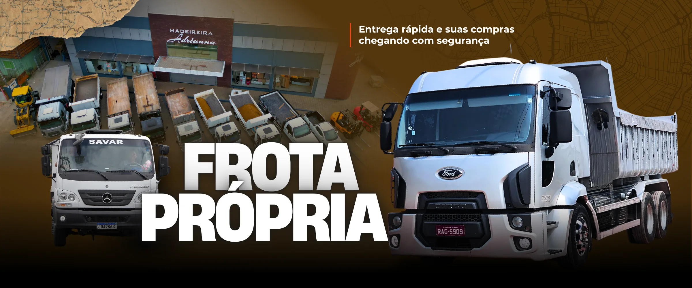 Frota própria para entrega rápida na sua obra